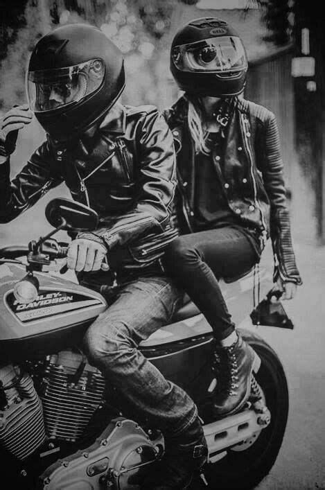 Pin By Victoria Sinclaire™ On Black And White Motorcycle Couple