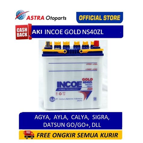 Jual Aki Incoe Gold NS40ZL Mobil Agya Ayla Calya Sigra Mobilio Dll