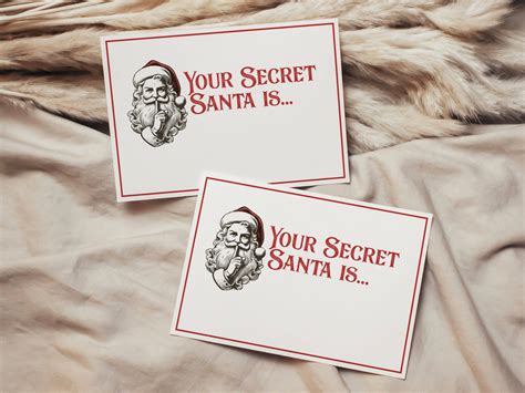 Secret Santa Reveal Card, Secret Santa Printable Gift Card, Secret