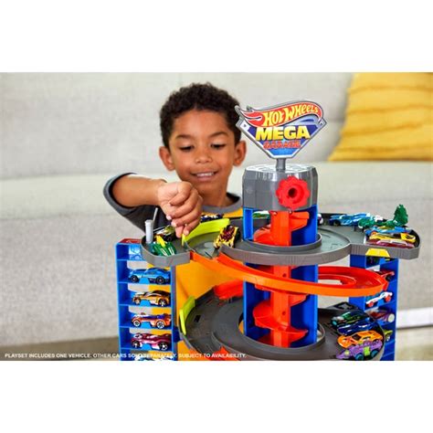 Hot Wheels City Bahn Mega Garage Mit Auto 1 64 Smyths Toys Deutschland