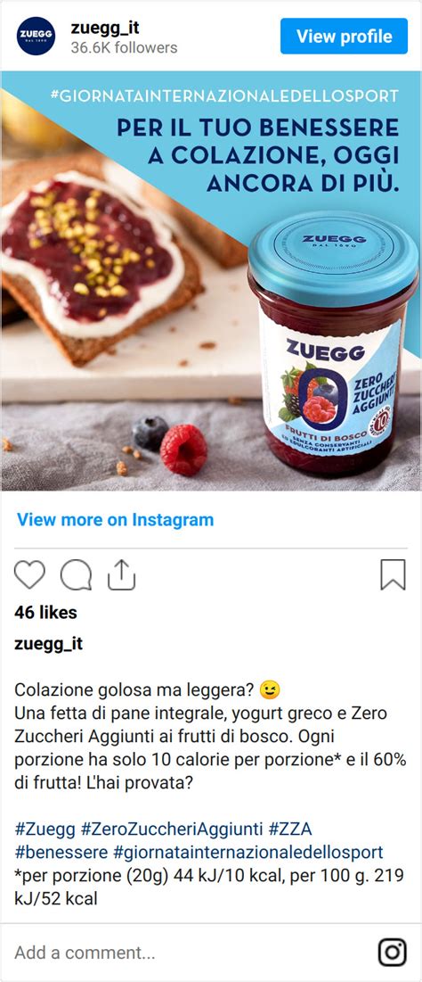 Campagna Zuegg Zero Zuccheri Aggiunti Inside Marketing