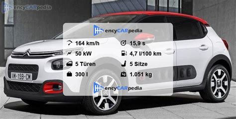 Citroën C3 PureTech 68 Technische Daten 2017 2020 Leistung