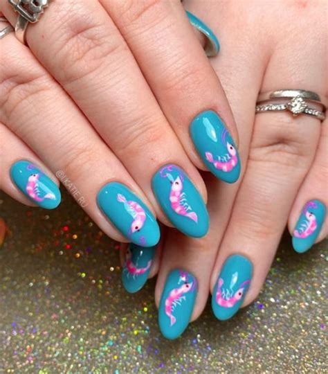 42 Cute Summer Nails For 2022 For Every Style Pink Prawn Blue Nails