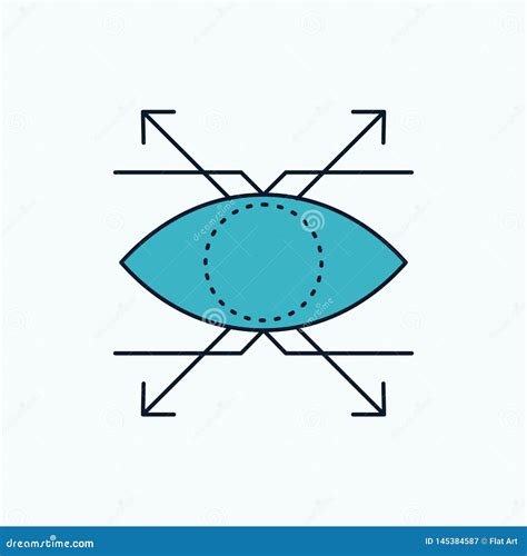 De Zaken Oog Zien Visie Vlak Pictogram Eruit Groene En Gele Teken En