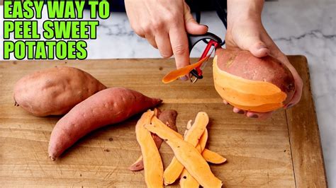 How To Peel Sweet Potatoes Easily Safely Without Waste Youtube