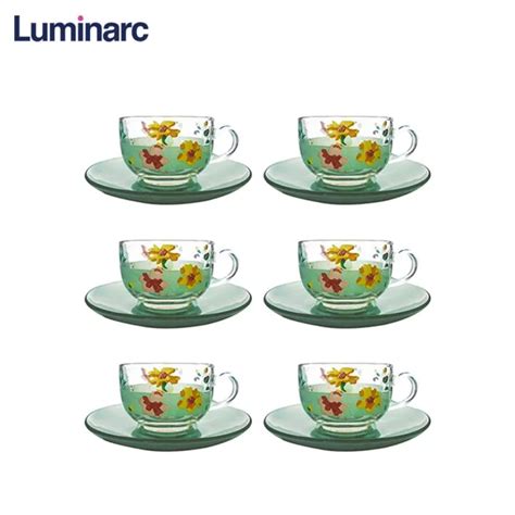 Luminarc Flowers Frai Green Microwaveable And Dishwasher Safe Tempered