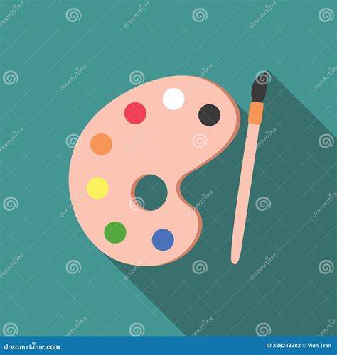 Artist Paint Palette Flat Icon With Long Shadow Simple Art Icon