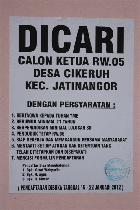 Demokrasi Untuk Ketua Rw