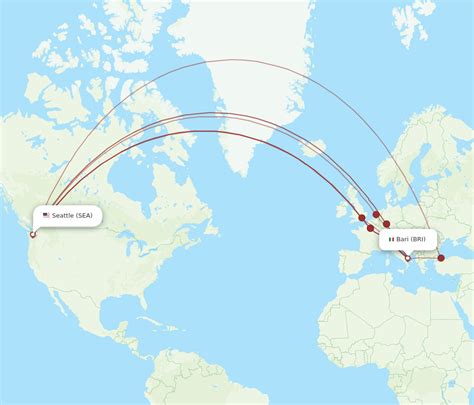 All Flight Routes From Seattle To Bari SEA To BRI Flight Routes