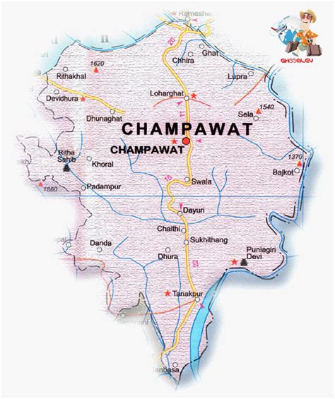 Champawat-District-Map | Ghoomley