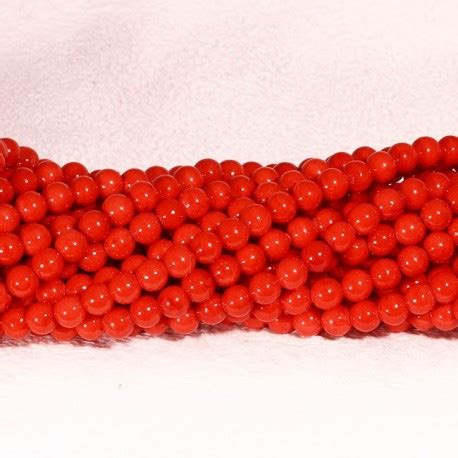 Perles Jade Naturelle Mashan Rondes Teint Es Rouge Vif Mm