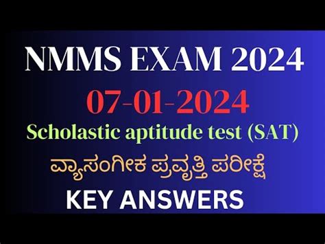 Nmms Sat Question Paper Exam Key Science Key Answers