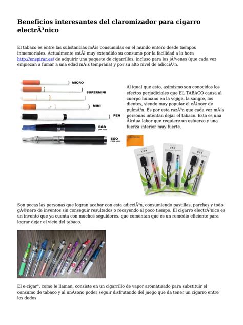 PDF Beneficios interesantes del claromizador para cigarro electrónico