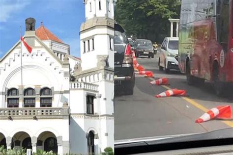 Video Viral Traffic Cone Di Semarang Meleyot Disebut Akibat Cuaca