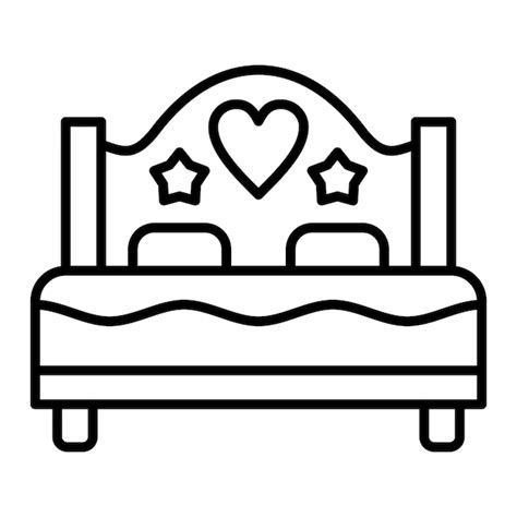 Icono De La Cama Doble Vector Premium