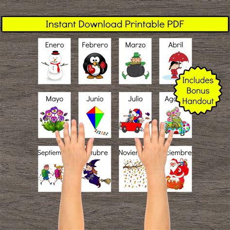 Spanish Months of the Year Flashcards Teaching Printable Resources ...