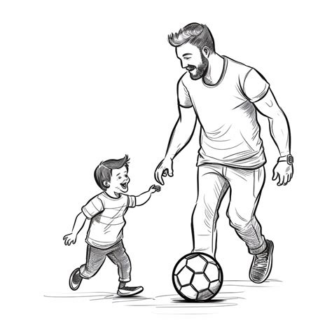 Father And Son Soccer Coloring Pages 5 Etsy