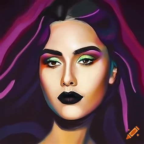 Sophisticated Woman With Captivating Aura In A Digital Painting By