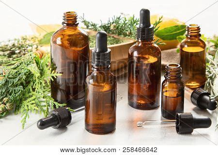 Bottles Essential Oils Image Photo Free Trial Bigstock