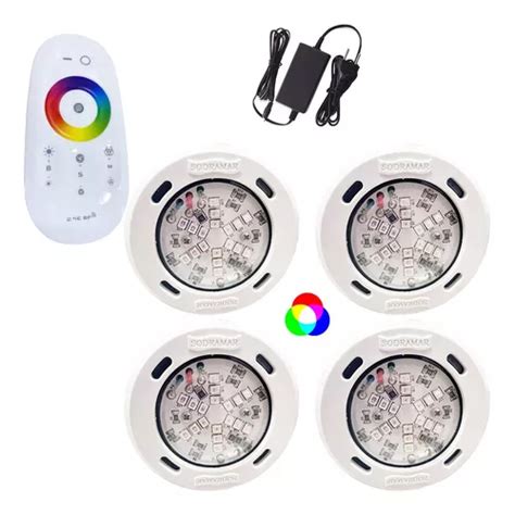 4 Led Eco Rgb 9w Sodramar Comando Touch Rgb Fonte