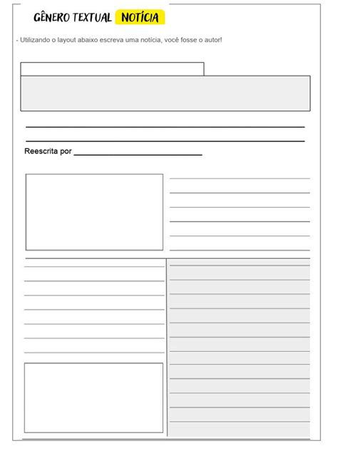 Layout para Notícia - Produção de Texto | PDF