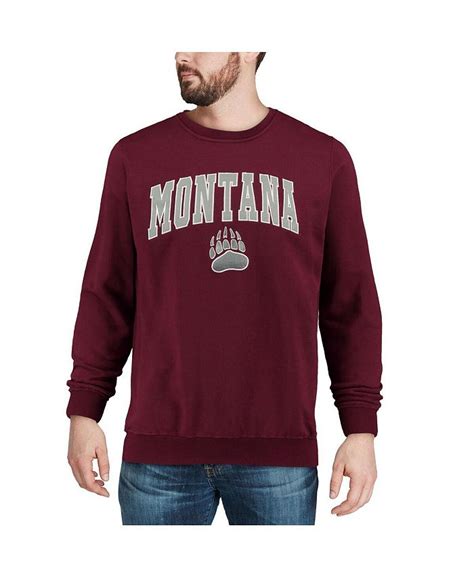 Colosseum Mens Maroon Montana Grizzlies Arch And Logo Crew Neck