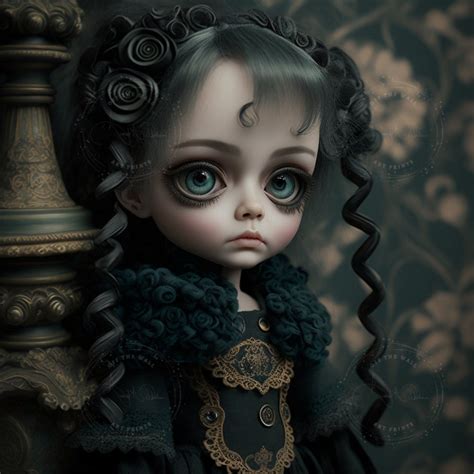 Goth Blythe Doll Horror Art Gothic Wicked Ai Art Etsy