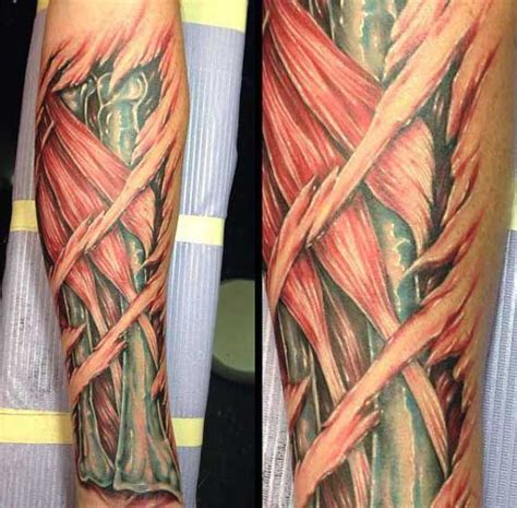 Ripped Skin Tattoo Designs For Men Manly Torn Flesh Ink