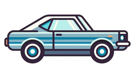 Vintage Blaue Auto Symbol Retro Automobil Vektor Illustration Premium