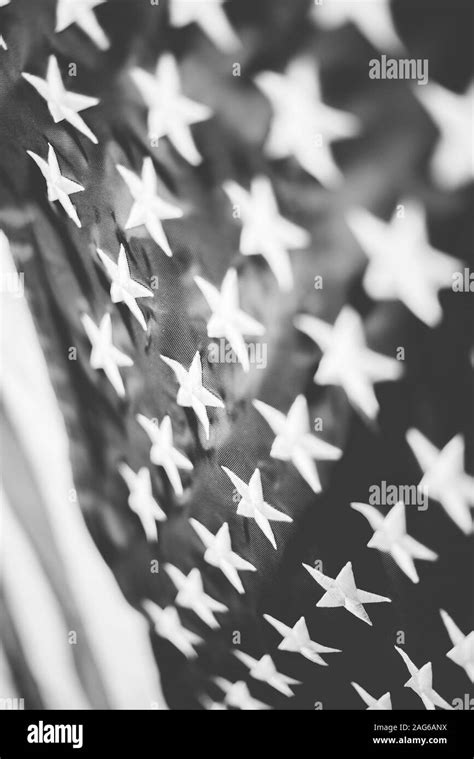 Closeup vertical shot of the united states flag in black and white Stock Photo - Alamy