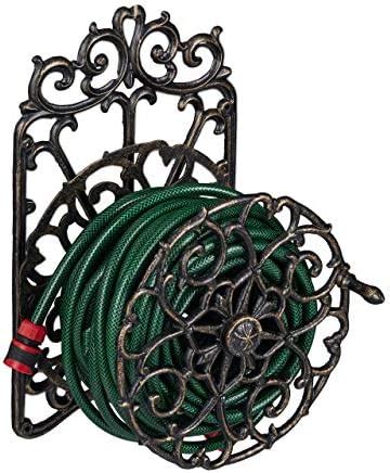 Relaxdays Hose Reel Antique Design Swivel Wall Garden Rack Cast