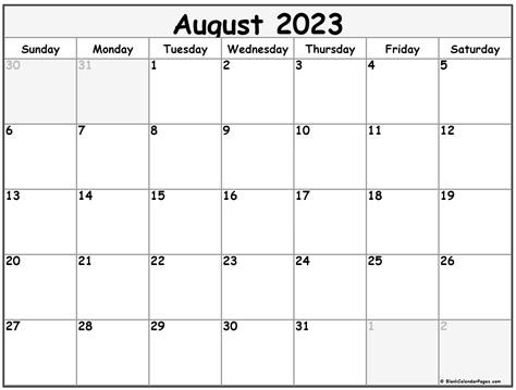 August 2023 Calendar Free Printable Calendars