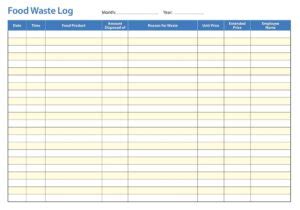 26 Free Printable Food Waste Log Sheet Templates PDF MS Word