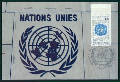 France Mk Un Onu Nations Unies Carte Maximum Carte Mc Cm Fa Eur