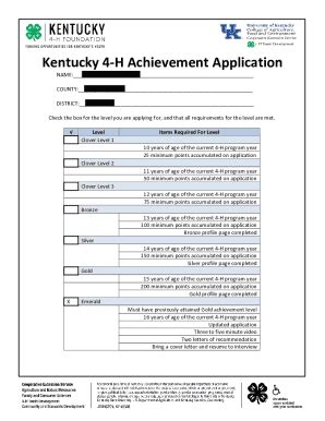 Fillable Online Daviess Ca Uky Kentucky H Achievement Application