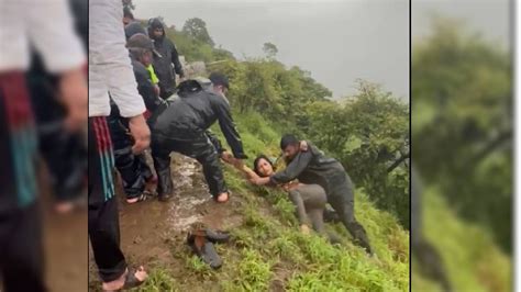 Watch Video Woman Falls 100 Feet While Taking Selfie At Borne Ghat On Ungar Road In