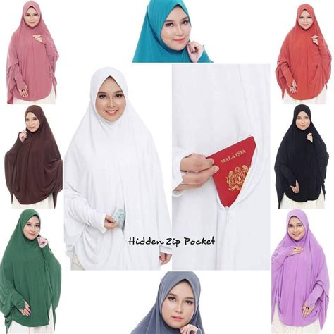 Maryam Instant Hijabs Long Khimar One Piece Pinless Slip On Scarf