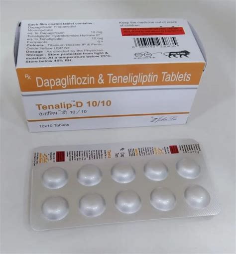 Dapagliflozin 10 Mg And Teneligliptin 10 Mg Tablets Packaging Size