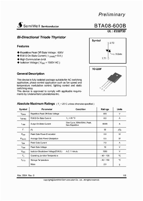 BTA08-600B_4544810.PDF Datasheet Download --- IC-ON-LINE