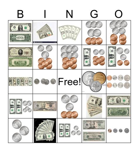 Money Bingo Card