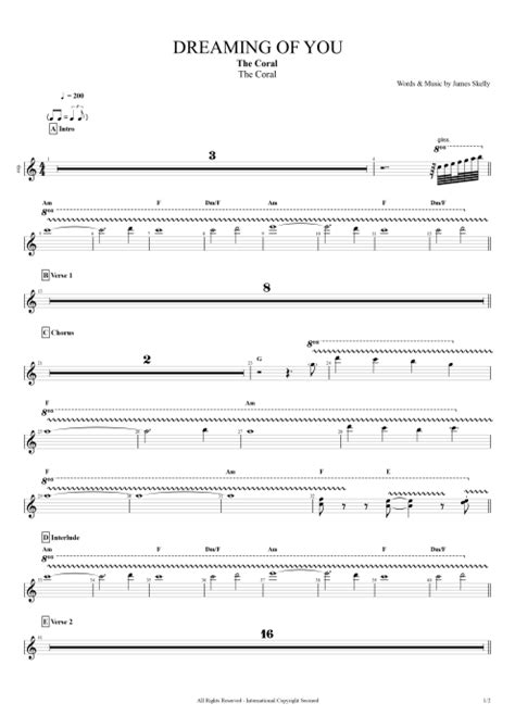 Dreaming Of You Tab By The Coral Guitar Pro Full Score Mysongbook