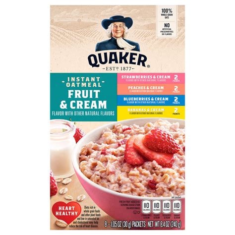 Save On Quaker Instant Oatmeal Fruit And Cream Variety 8 Ct Order Online Delivery Giant