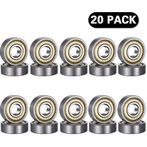 20pcs 608 ZZ Ball Bearing 608ZZ Metal Double Shielded Miniature Deep