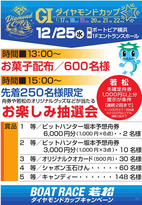 ボートピア横浜【公式】 On Twitter 舟券が当たるお楽しみ抽選会実施‼ 12月25日水に ボートピア横浜 にて ボート