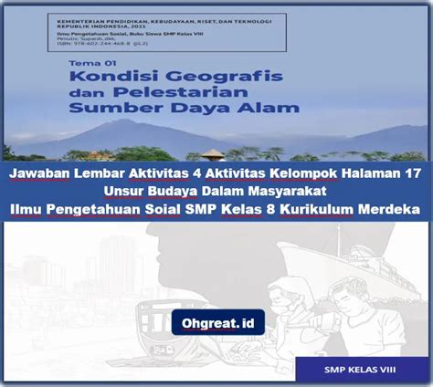 Jawaban Lembar Aktivitas 4 Aktivitas Kelompok Halaman 17 Unsur Budaya