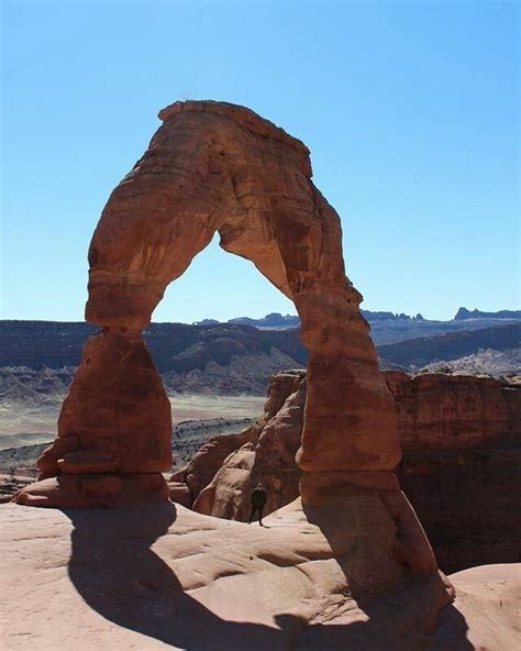 Delicate Arch In Arches Nat L Park Is Formed Of Entrada Sandstone Of