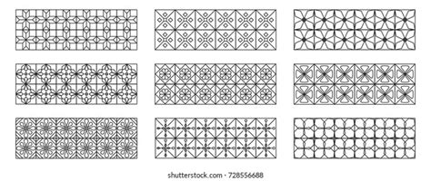 Set Geometric Line Shapes Patterns Clean Stock Vector Royalty Free