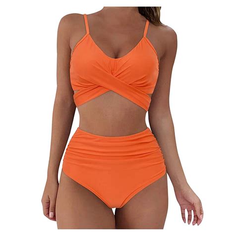 Sngxgn Bikini Set For Women Two Piece Swimsuits High Waisted Deep V