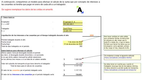 Calcular Intereses De Cesant As En Excel Experto Laboral