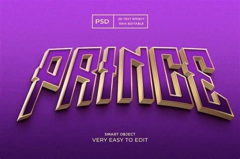 Premium Psd Prince Luxury Editable 3d Text Effect Psd